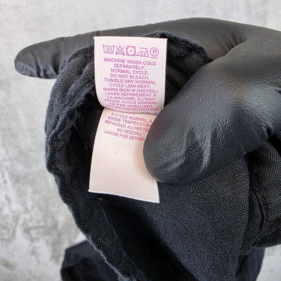 Victoria's Secret Pants Womens 8 Black Linen Drawstring Wide Leg Beach Lounge - Picture 12 of 12